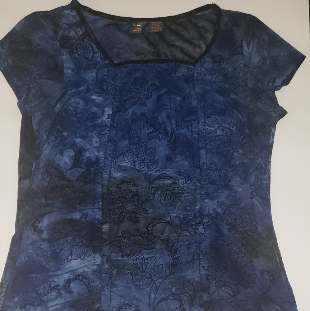 Sera Nade New York Ladies Blue Blouse Sz.Lg